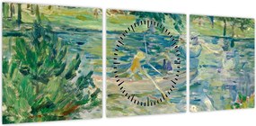 Obraz - Berthe Morisot, Girl in a Boat with Geese, reprodukcje (z zegarem) (90x30 cm)