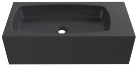 Zestaw umywalka betonowa prostokątna bez otworu na baterię 65 x 30 cm z półką ZALM i konsola