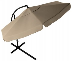 Składany parasol ogrodowy LEVI 300 cm, beżowo-brązowy + darmowe opakowanie