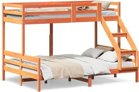 Łóżko piętrowe z litego drewna 80x200/140x200 cm bez materaca - Bezpieczny i kompaktowy design