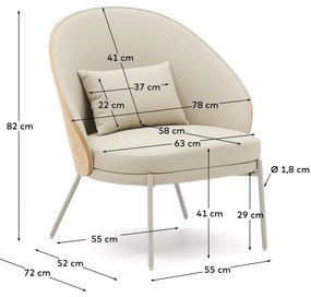 Beżowy fotel z imitacji skóry Eamy – Kave Home