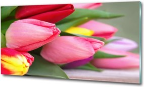 Foto obraz szklany Kolorowe tulipany
