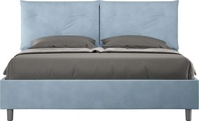 Łóżko bez stelaża tapicerowane 160x200 microfibra Błękitny Appia