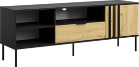 Szafka RTV stojąca MERIDIAN 160 cm do Salonu pod Telewizor 1 Szuflada - Czarny