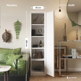 Metalowa szafa aktowa Alex 45x40x185 cm biała