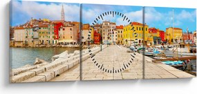 Obraz - Stare istryjskie miasto Poreč, Chorwacja (z zegarem) (90x30 cm)