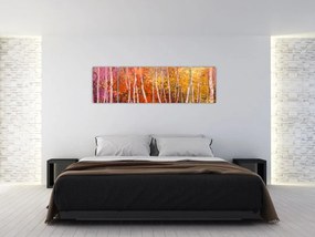 Obraz kolorowego lasu (170x50 cm)