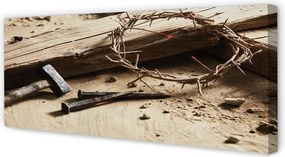 Zdjęcie na płótnie Krzyż, Ciernie i Młotek