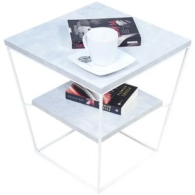 Kwadratowy stolik kawowy z półką beton - Celia 5X