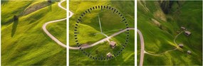 Obraz - Plateau Meadow (z zegarem) (90x30 cm)