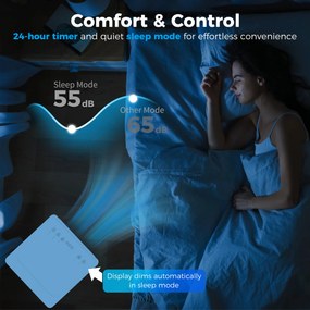 HOMCOM Przenośny klimatyzator 9000 BTU, 4-w-1 z chłodzeniem, osuszaczem, wentylatorem, trybem nocnym | Aosom PL