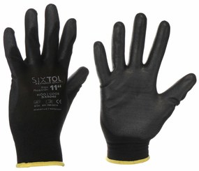 Rękawice robocze Sixtol GLOVE PE-PU 11 czarne,rozmiar 11"