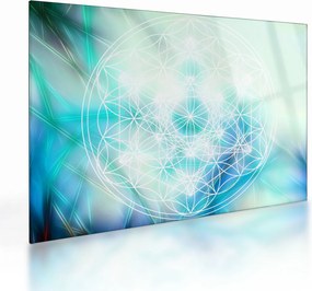 Obraz na szkle - Merkaba w turkusowym tle (70x50 cm)