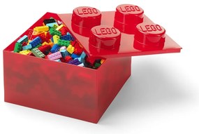 Czerwony plastikowy pojemnik dziecięcy 25x25x18 cm – LEGO®