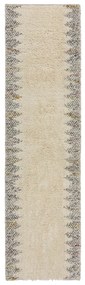 Szaro-kremowy chodnik z mieszanki wełny tkany ręcznie 60x230 cm Minerals Border – Flair Rugs