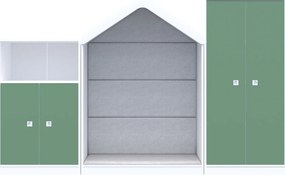 Komplet mebli do sal edukacyjnych Blox Colours 5, fronty pastelowe zielone