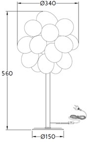 Lampa stołowa BALOON CLEAR, chrom + przezroczyste szkło