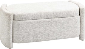 HOMCOM Ławka tapicerowana z miejscem do przechowywania kremowobiała elegancka 105x44x45 cm | Aosom PL