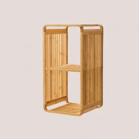 Regał 35x65 Cm Z Bambusa Jonsa Regał 2 Półkowy - Sklum