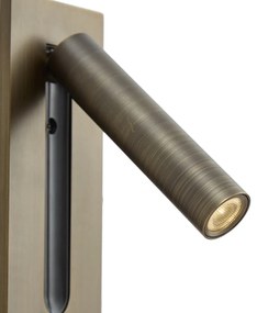 Nowoczesny Kinkiet / Lampa scienna w kolorze ciemnego brązu z diodą LED - Plaza Nowoczesny Oswietlenie wewnetrzne