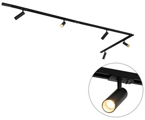 Nowoczesny system szynowy z 5 reflektorami czarny 1-fazowy 3,5cm - Iconic Jeana Luxe Nowoczesny Oswietlenie wewnetrzne