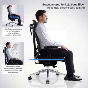Siateczkowy fotel biurowy do pracy przy komputerze Vector, kolor czarny