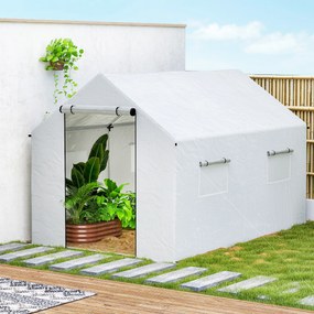 Outsunny Szklarnia 3 x 2 x 2 m tunel foliowy z 4 oknami z siatką, szerokimi rolowanymi drzwiami na zamek, moskitierą, UV-odporna | Aosom PL