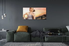 Duży obraz na płótnie Kobieta na Tle Nieba