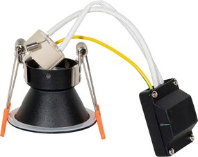 Set van 6 moderne inbouwspots zwart met goud GU10 35mm IP44 - Dept