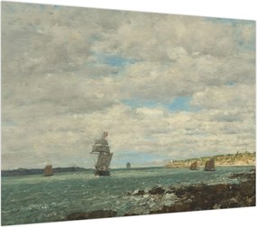 Obraz na szkle - Eugène Boudin, Coast of Brittany, reprodukcje (70x50 cm)