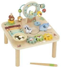 Woopie green drewniany stolik edukacyjny muzyczny labirynt sensoryczny 5w1