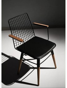 Zestaw krzeseł do jadalni Trend Black and Walnut, 2 szt.