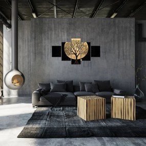 Obraz – Drzewo w złotej pełni księżyca I. (125x70 cm)
