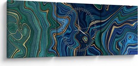Obraz - Marmur agatowy (z zegarem) (90x30 cm)