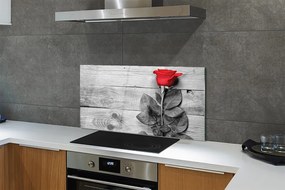 Szklany Panel Czerwona Róża