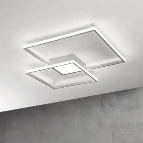 Ondaluce - ściemnialna lampa sufitowa DOWEL LED/46W/230V 55x55 cm srebrna