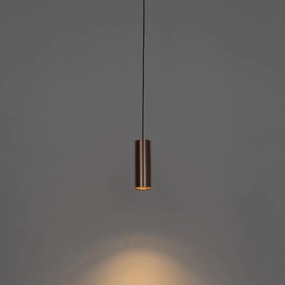 Designerska lampa wisząca ciemny brąz z adapterem szynowym 1-fazowym - Iconic Tubo