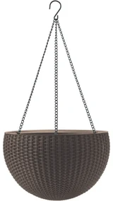 Keter Doniczka wisząca Sphere ciemnobrązowy, śr. 35 cm