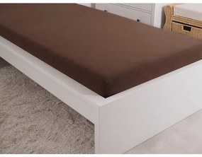 4Prześcieradło Home Jersey Ideal ciemnobrązowe,200 x 200 cm, 200 x 200 cm
