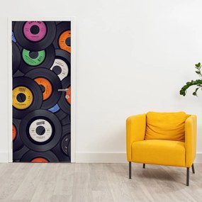 Fototapeta na drzwi - Muzyczne płyty gramofonowe (95x205cm)