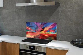 Panel szklany do Kuchni Dynamiczna Kompozycja Barw