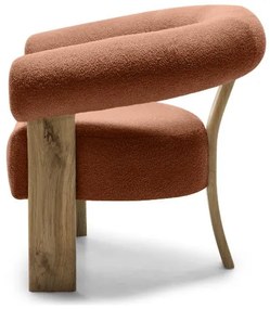 Brązowy designerski fotel KOKEI, dąb