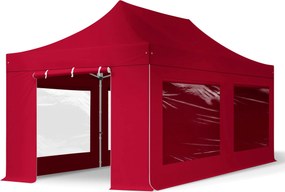 TOOLPORT 3x6 m Namiot Ekspresowy PROFESSIONAL Alu 40 mm, ze ścianami bocznymi, okna panoramiczne , czerwony - (600224)