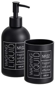 Szklany dozownik do mydła i kubek na szczoteczki ONYX