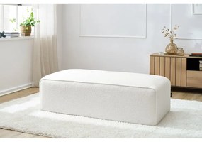 Biały podnóżek modułowy z materiału bouclé Megeve – Bobochic Paris