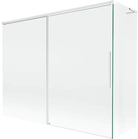 Mexen Rox L parawan nawannowy 2-skrzydłowy rozsuwany 190 + 90 x 150 cm, transparent, biały - 8C9L-190-090-20-00