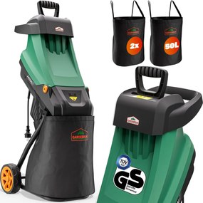 Rozdrabniacz do gałęzi VAVRO, 2400W, 50l, czarno-zielona Gardebruk