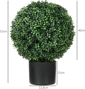HOMCOM Sztuczny Bukszpan Kolisty, 52x40 cm, Zielony