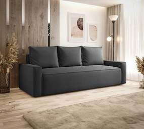 Grafitowa sofa z funkcją spania i pojemnikiem C0-W57