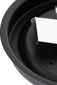 Klasyczna lampa sufitowa czarna z przydymionym szkłem 23 cm IP44 - Nohmi